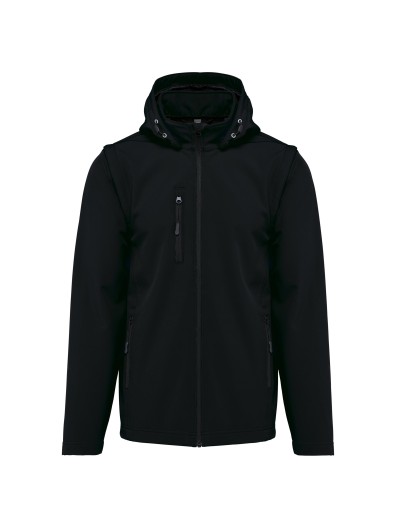 Bluso softshell 3 camadas com capuz e mangas amovveis unissexo - K422