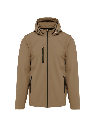 Bluso softshell 3 camadas com capuz e mangas amovveis unissexo - K422