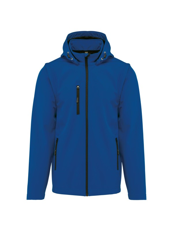 Blusão softshell 3 camadas com capuz e mangas amovíveis unissexo - K422