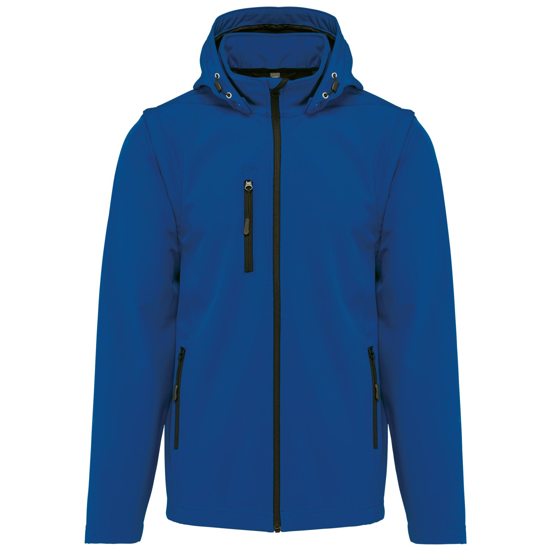 Blusão softshell 3 camadas com capuz e mangas amovíveis unissexo - K422