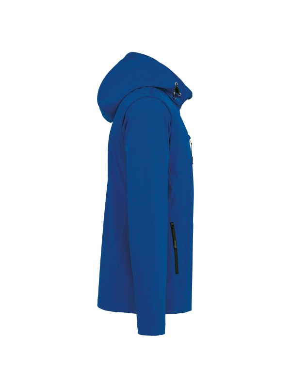 Blusão softshell 3 camadas com capuz e mangas amovíveis unissexo - K422
