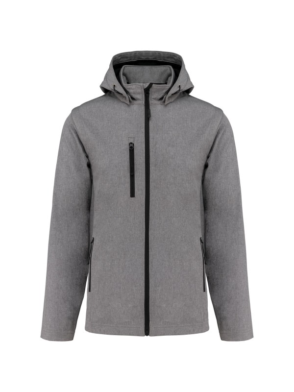 Bluso softshell 3 camadas com capuz e mangas amovveis unissexo - K422