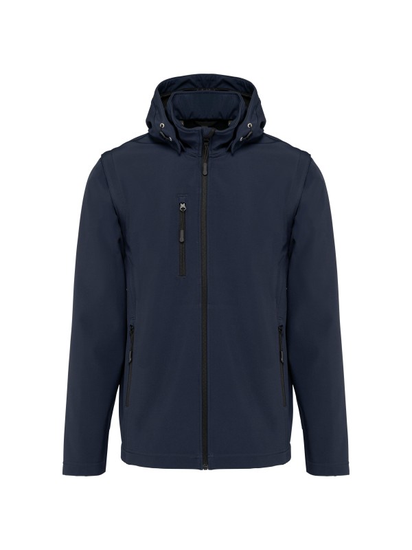 Bluso softshell 3 camadas com capuz e mangas amovveis unissexo - K422