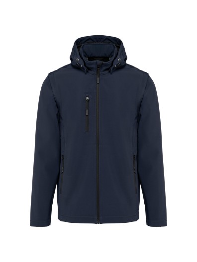 Bluso softshell 3 camadas com capuz e mangas amovveis unissexo - K422