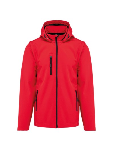 Bluso softshell 3 camadas com capuz e mangas amovveis unissexo - K422