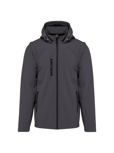 Bluso softshell 3 camadas com capuz e mangas amovveis unissexo - K422
