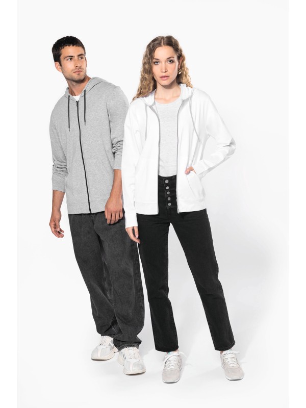 Casaco de algod�o leve com capuz - K438