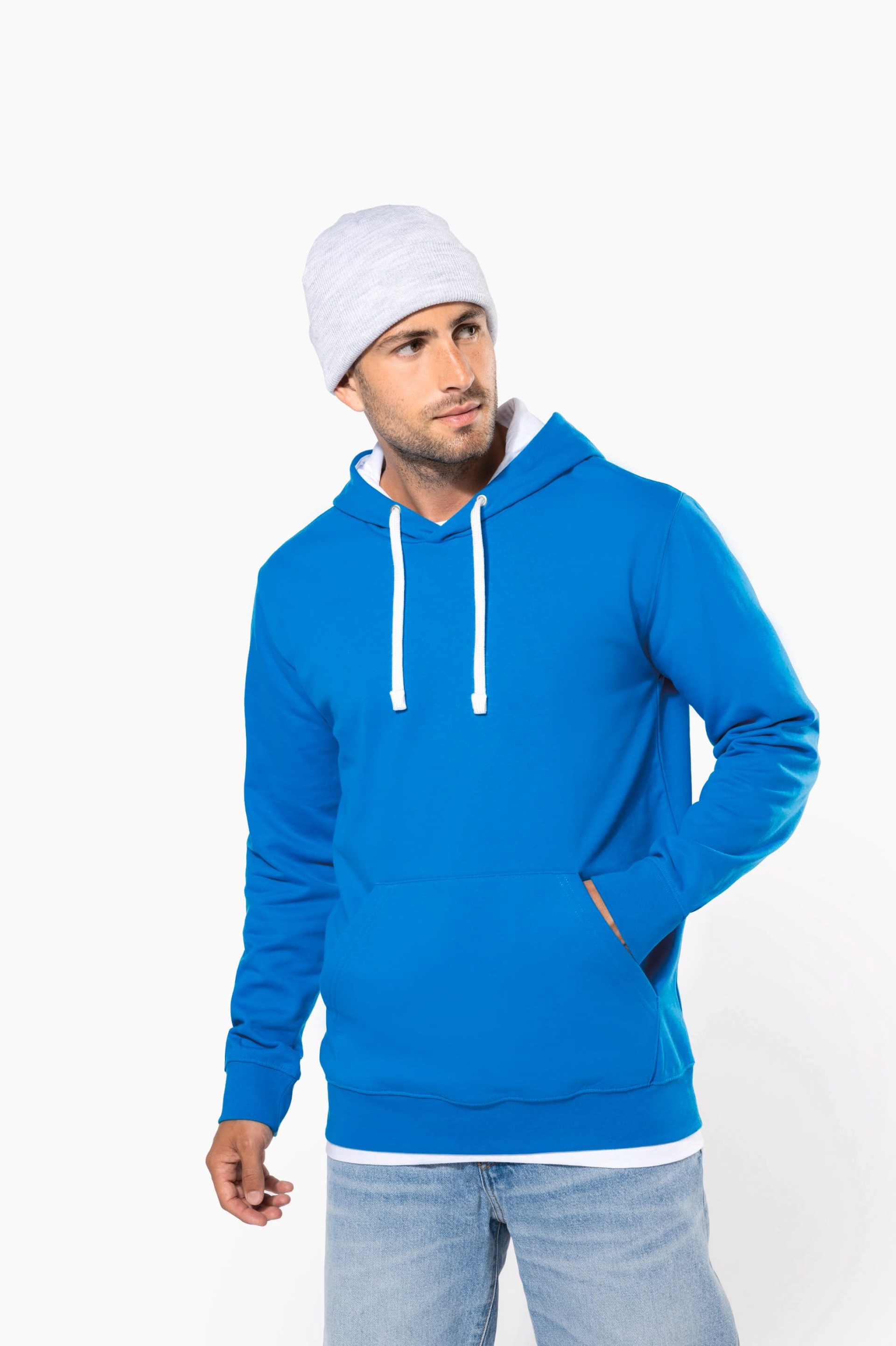 Sweatshirt com capuz em contraste - K446