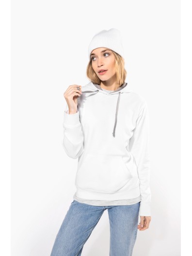 Sweatshirt Senhora com capuz em contraste - K465