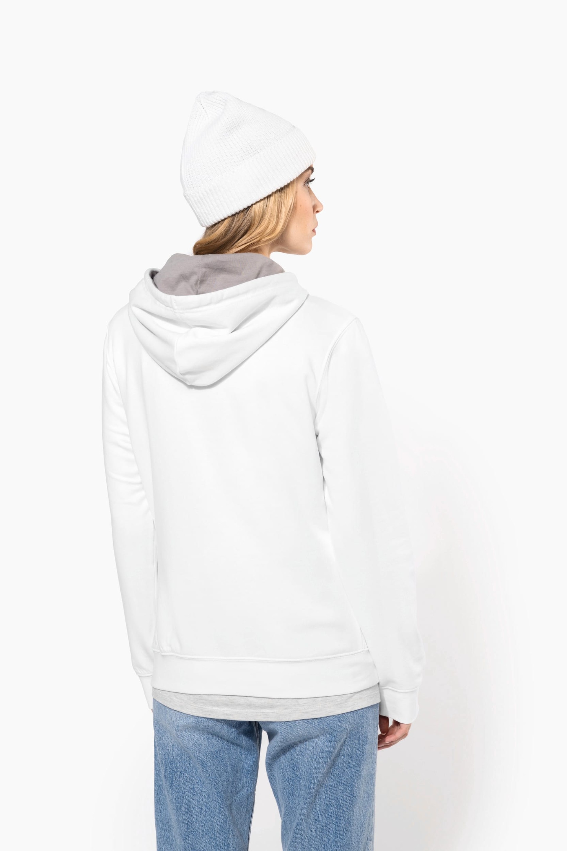 Sweatshirt Senhora com capuz em contraste - K465