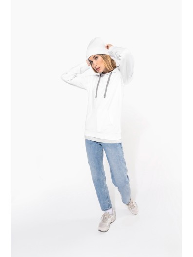 Sweatshirt Senhora com capuz em contraste - K465