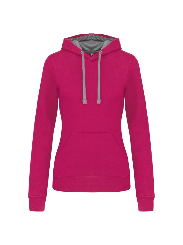 Sweatshirt Senhora com capuz em contraste - K465