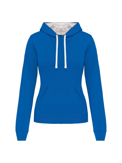 Sweatshirt Senhora com capuz em contraste - K465 Sweatshirt Senhora com capuz em contraste - K465