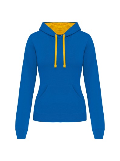Sweatshirt Senhora com capuz em contraste - K465 Sweatshirt Senhora com capuz em contraste - K465