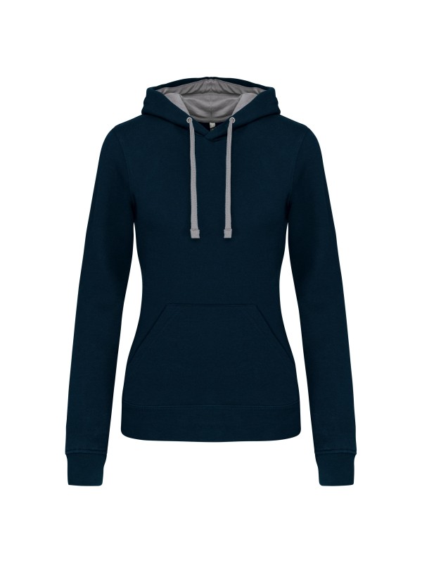 Sweatshirt Senhora com capuz em contraste - K465