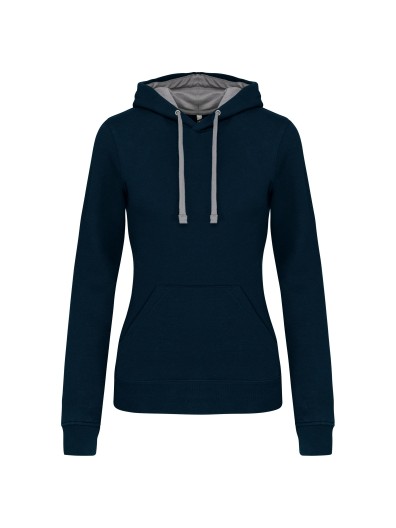 Sweatshirt Senhora com capuz em contraste - K465 Sweatshirt Senhora com capuz em contraste - K465
