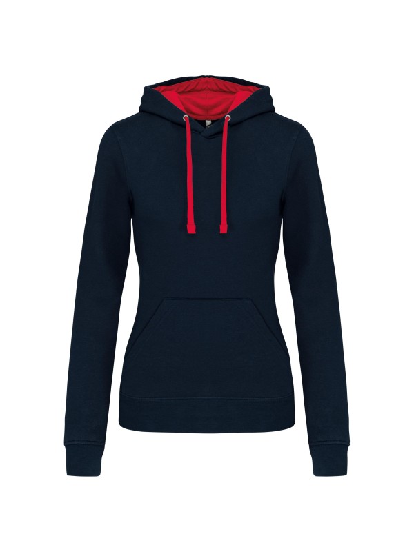 Sweatshirt Senhora com capuz em contraste - K465