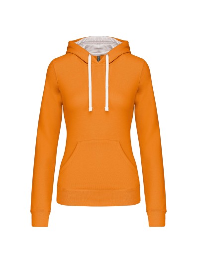 Sweatshirt Senhora com capuz em contraste - K465 Sweatshirt Senhora com capuz em contraste - K465