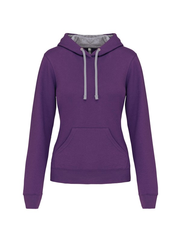 Sweatshirt Senhora com capuz em contraste - K465