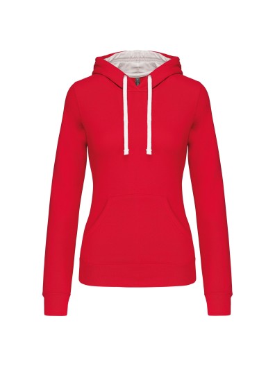 Sweatshirt Senhora com capuz em contraste - K465 Sweatshirt Senhora com capuz em contraste - K465