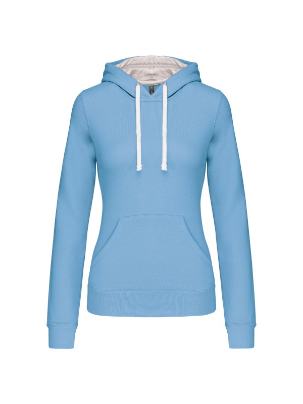 Sweatshirt Senhora com capuz em contraste - K465