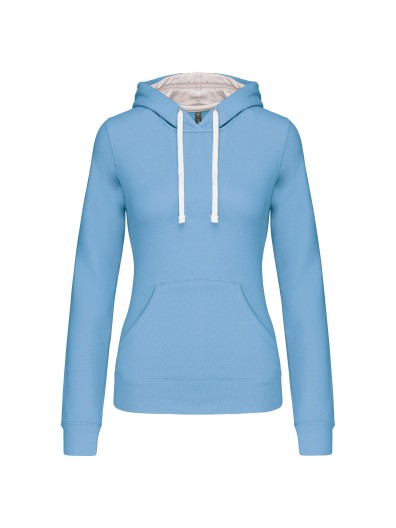 Sweatshirt Senhora com capuz em contraste - K465 Sweatshirt Senhora com capuz em contraste - K465