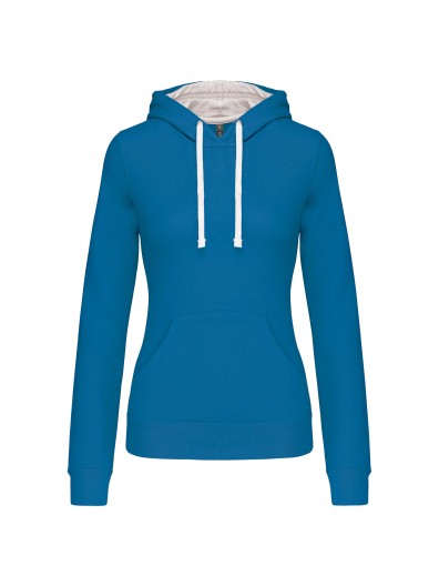 Sweatshirt Senhora com capuz em contraste - K465 Sweatshirt Senhora com capuz em contraste - K465