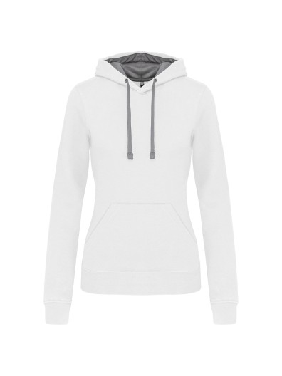 Sweatshirt Senhora com capuz em contraste - K465 Sweatshirt Senhora com capuz em contraste - K465