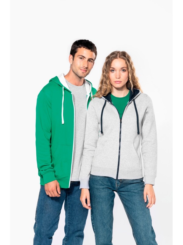 Casaco sweatshirt com capuz em contraste - K466