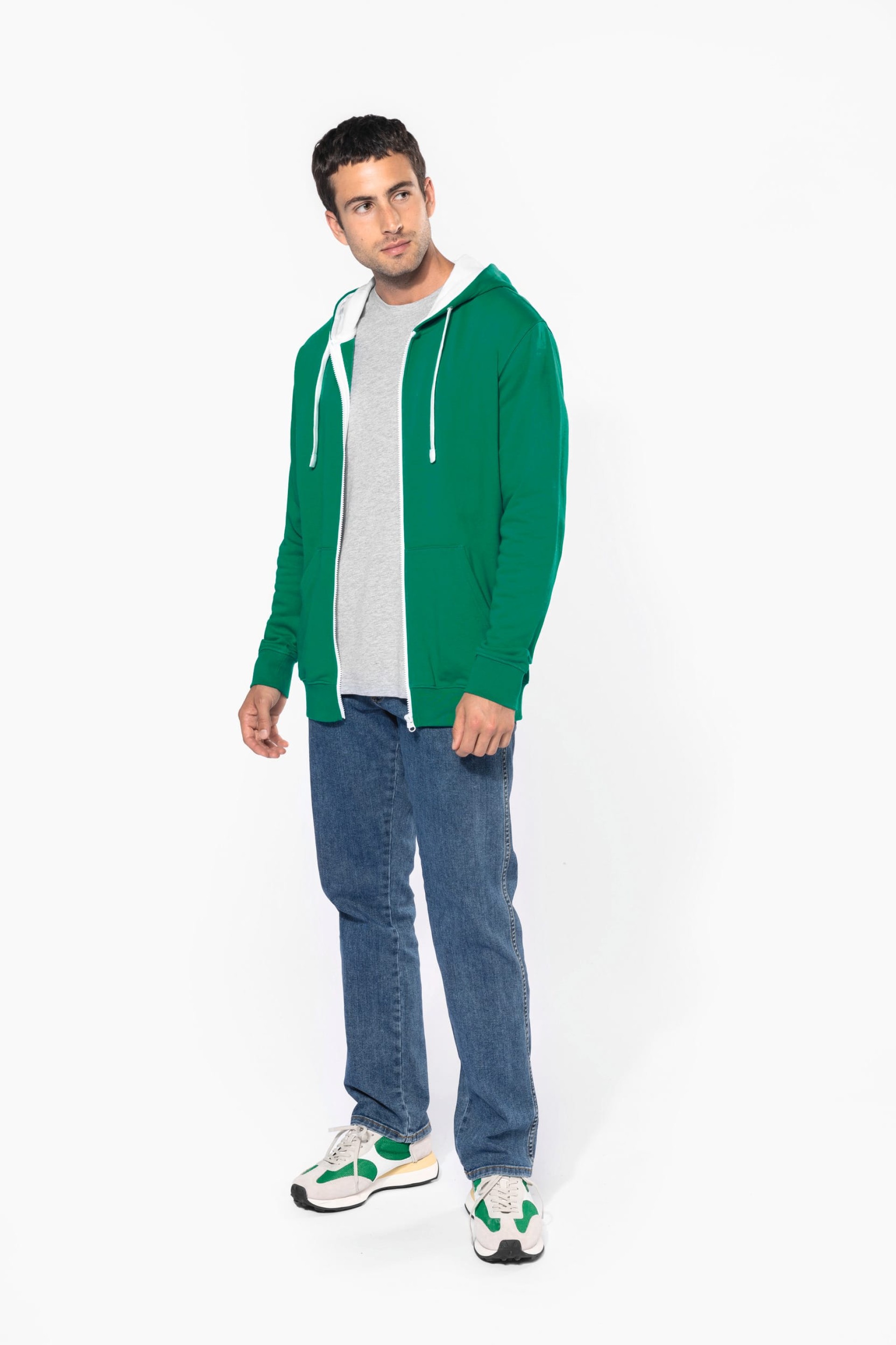 Casaco sweatshirt com capuz em contraste - K466