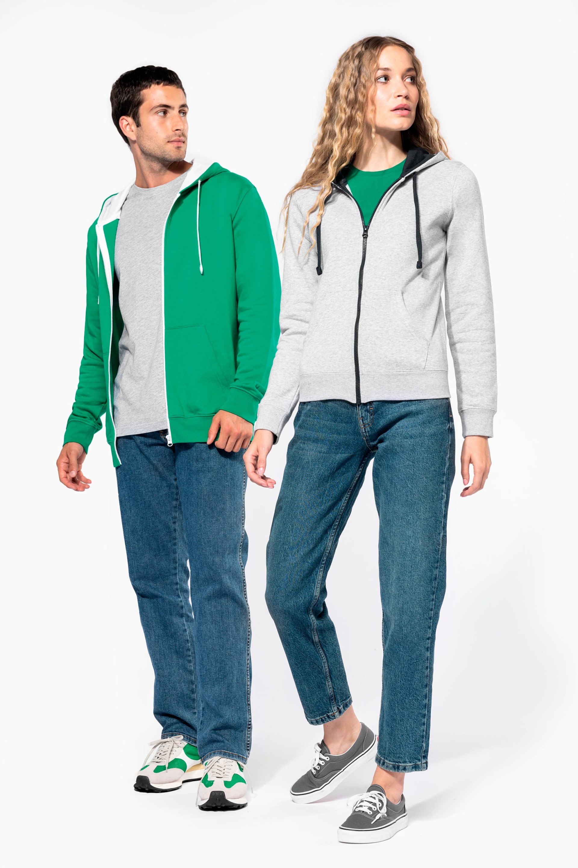 Casaco sweatshirt com capuz em contraste - K466
