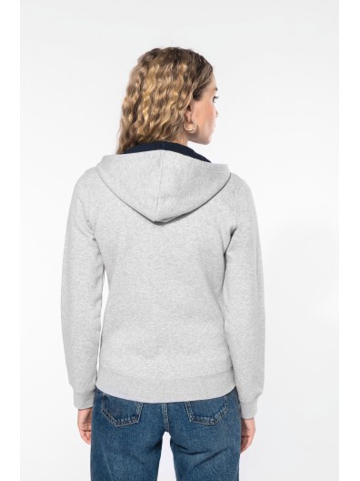 Casaco sweatshirt com capuz em contraste senhora - K467