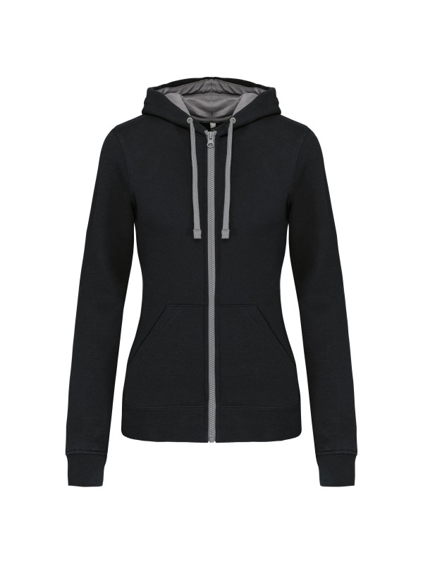 Casaco sweatshirt com capuz em contraste senhora - K467