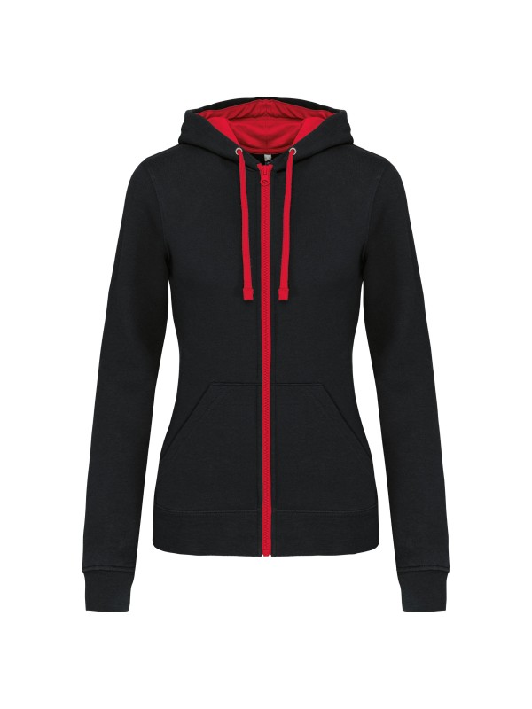 Casaco sweatshirt com capuz em contraste senhora - K467