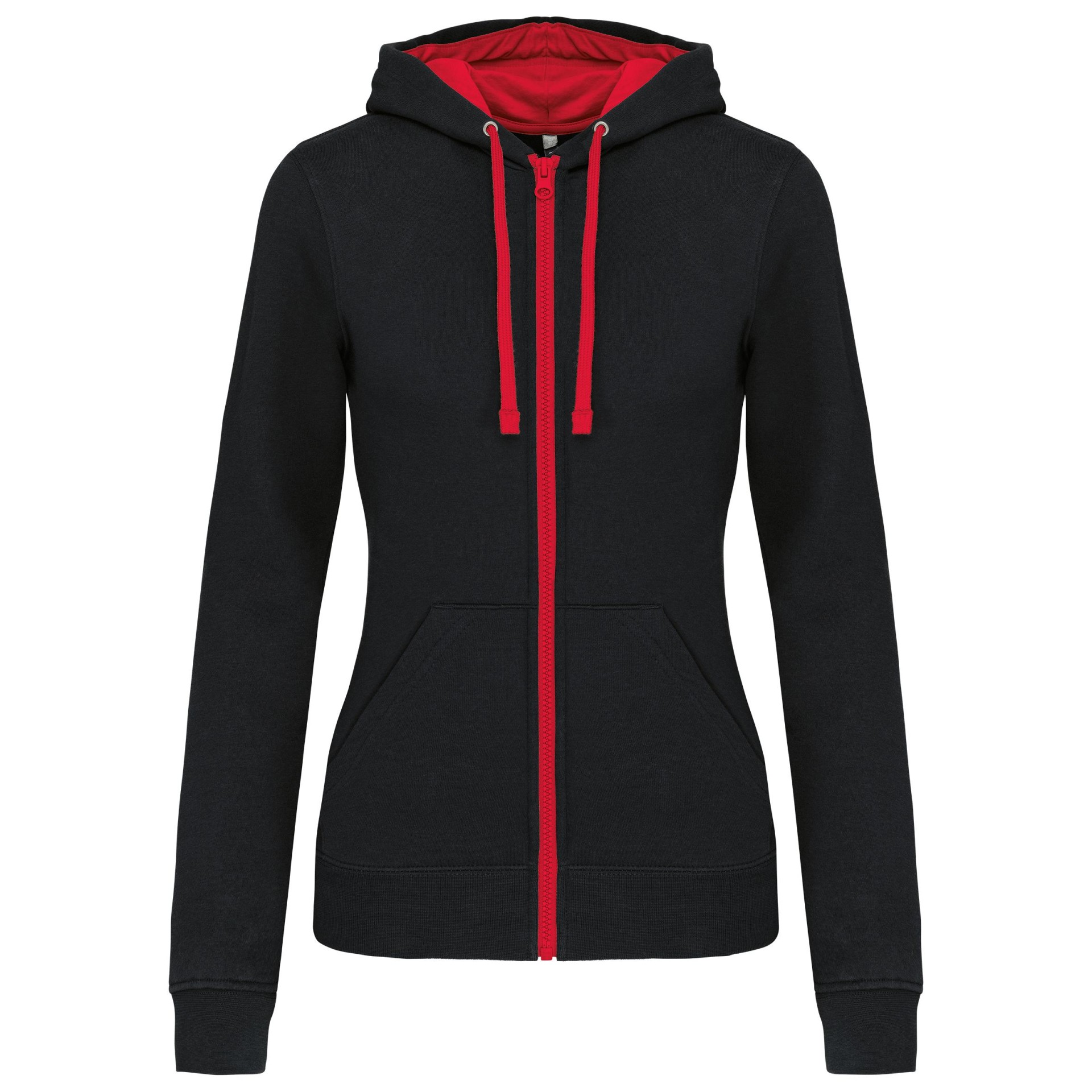 Casaco sweatshirt com capuz em contraste senhora - K467