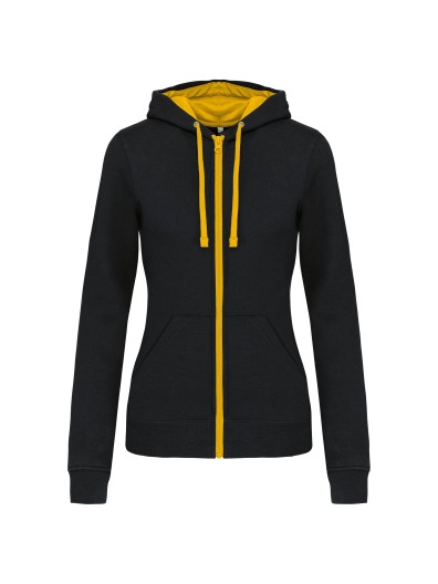 Casaco sweatshirt com capuz em contraste senhora - K467