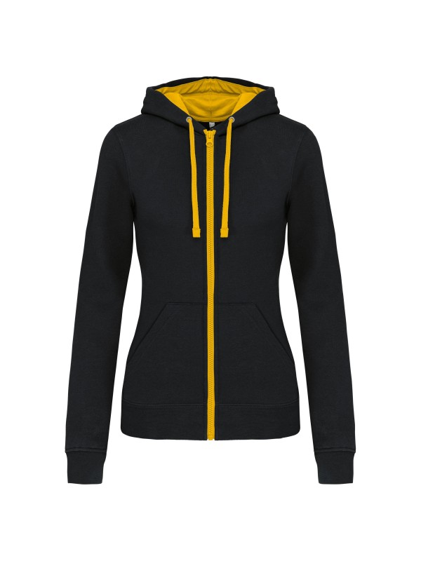 Casaco sweatshirt com capuz em contraste senhora - K467