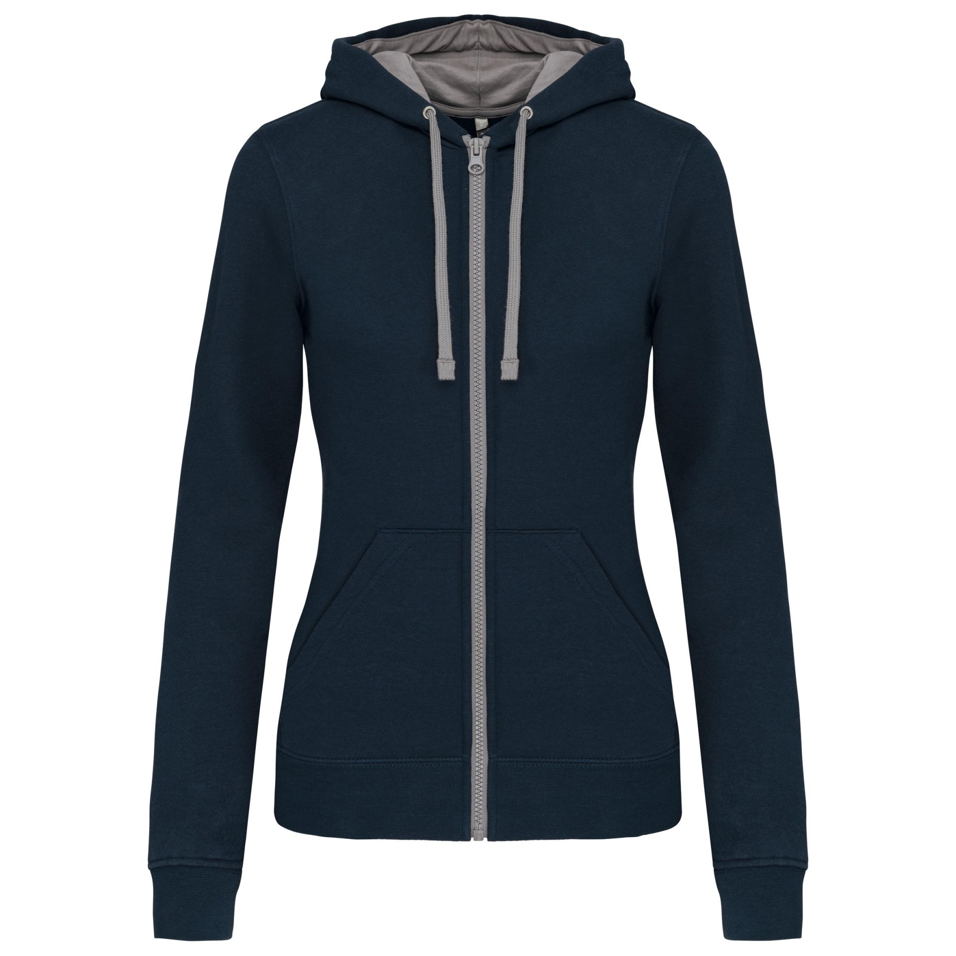 Casaco sweatshirt com capuz em contraste senhora - K467