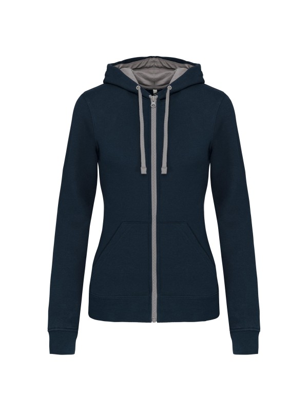 Casaco sweatshirt com capuz em contraste senhora - K467