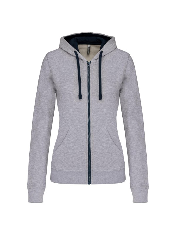 Casaco sweatshirt com capuz em contraste senhora - K467