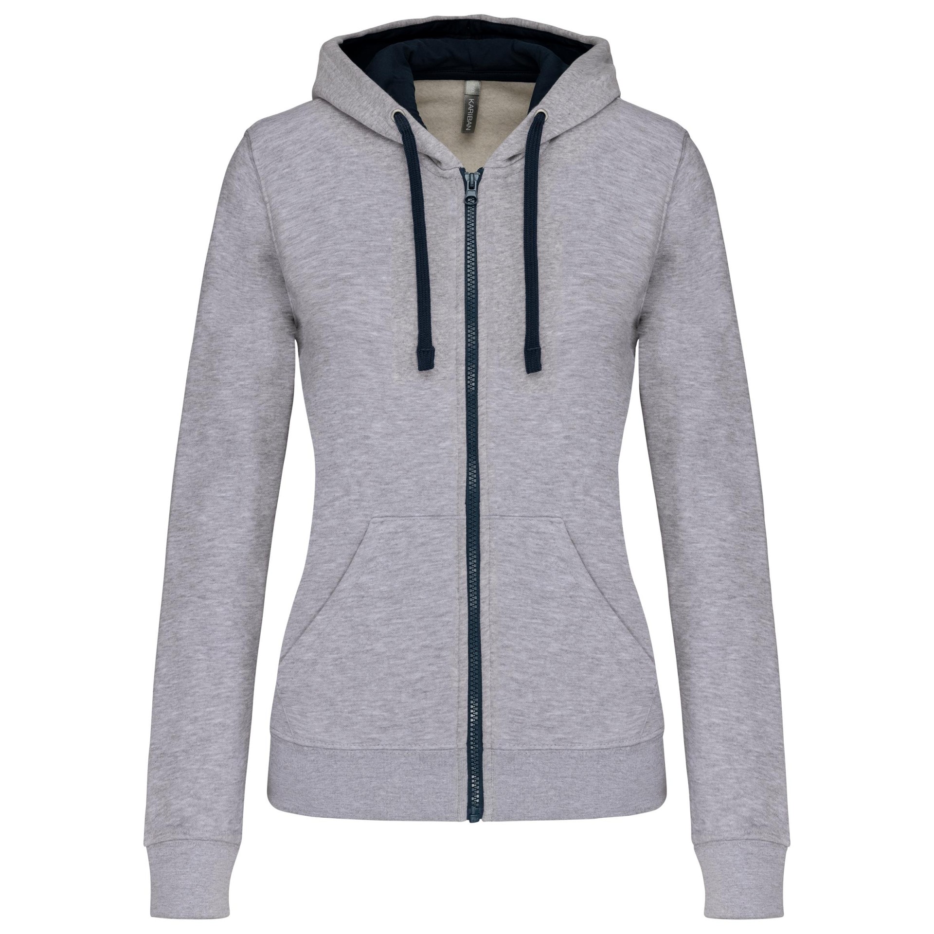 Casaco sweatshirt com capuz em contraste senhora - K467