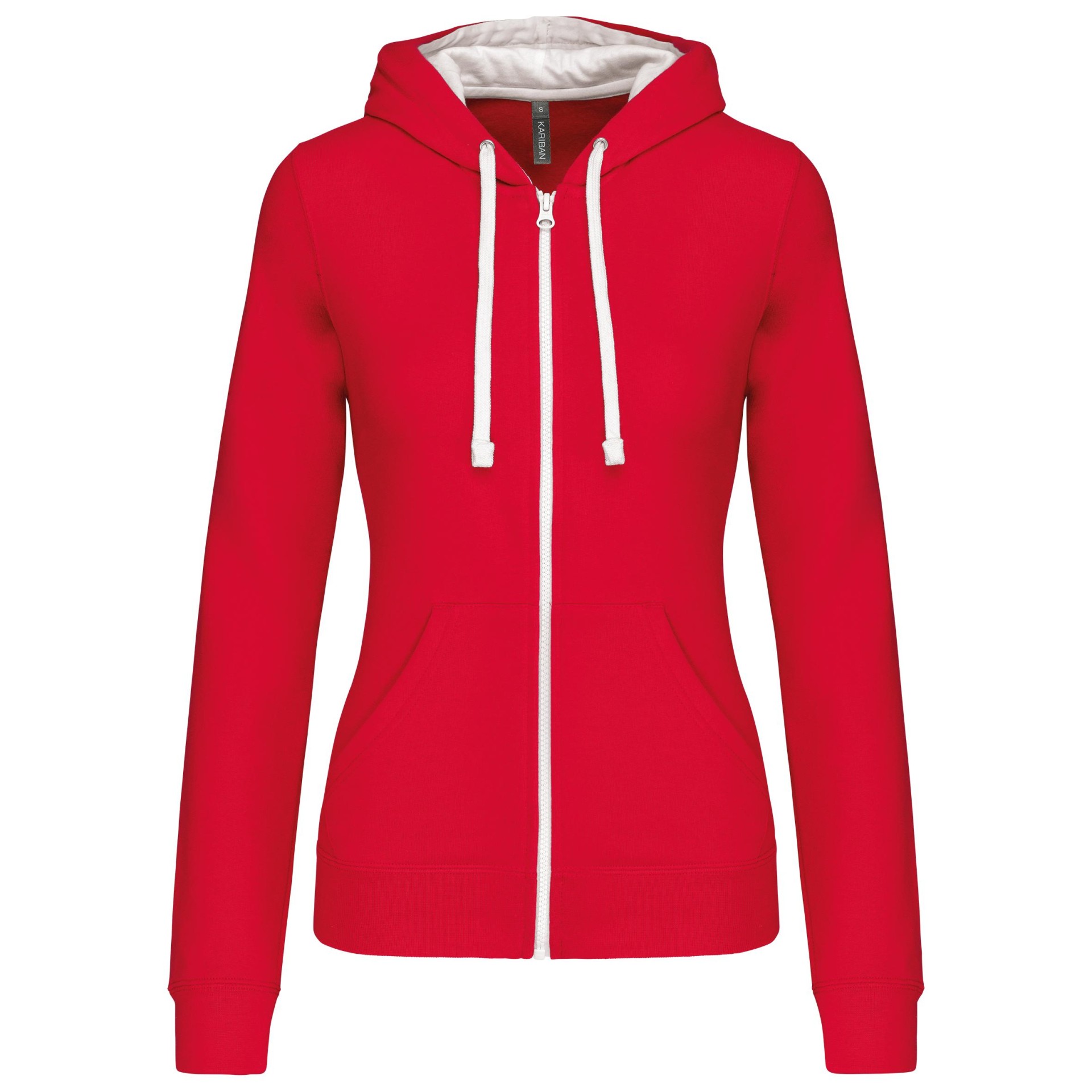 Casaco sweatshirt com capuz em contraste senhora - K467