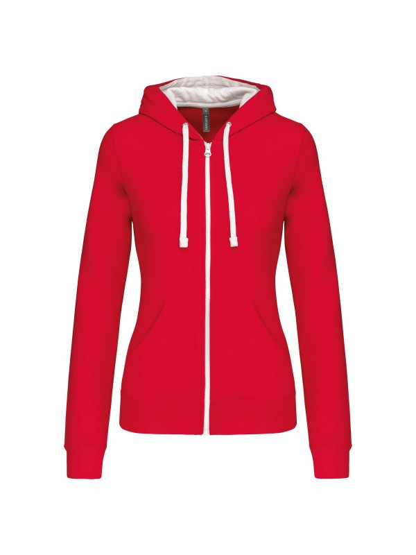 Casaco sweatshirt com capuz em contraste senhora - K467
