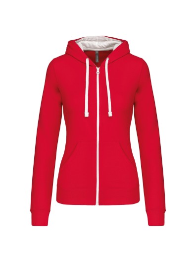 Casaco sweatshirt com capuz em contraste senhora - K467