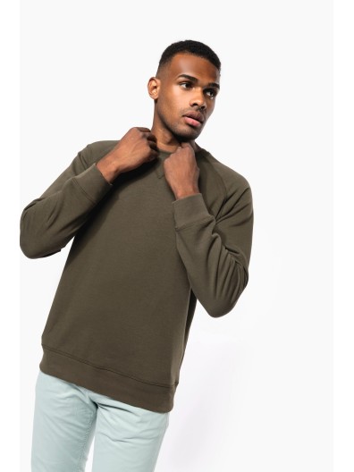Sweatshirt BIO com decote redondo e mangas raglan - K480C