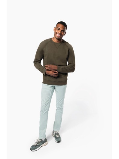 Sweatshirt BIO com decote redondo e mangas raglan - K480C