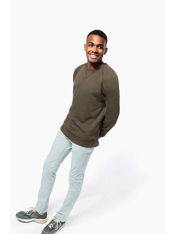 Sweatshirt BIO com decote redondo e mangas raglan - K480C