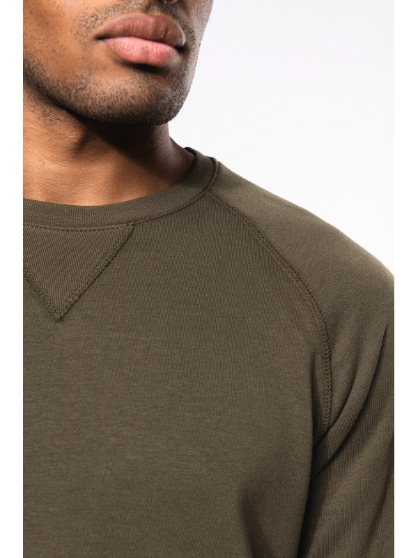 Sweatshirt BIO com decote redondo e mangas raglan - K480C