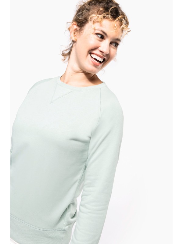 Sweatshirt BIO com decote redondo e mangas raglan - K481C