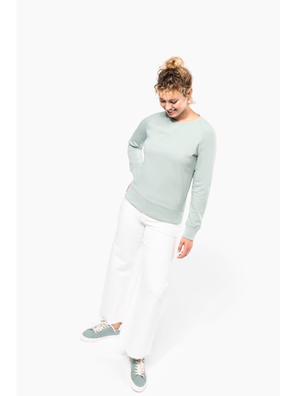 Sweatshirt BIO com decote redondo e mangas raglan - K481C